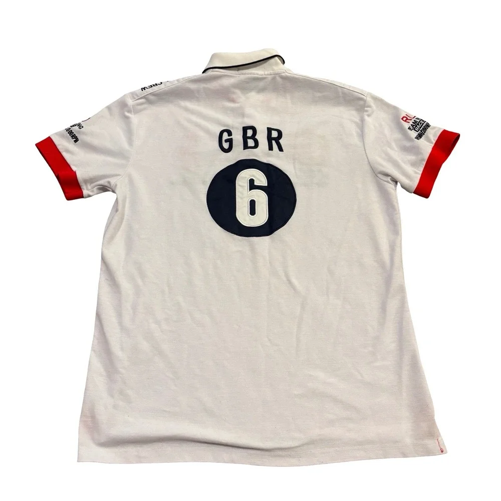 Polo Ralph Lauren Mens RL Racing Team Big Pony Polo Shirt White Red Large GBR 6